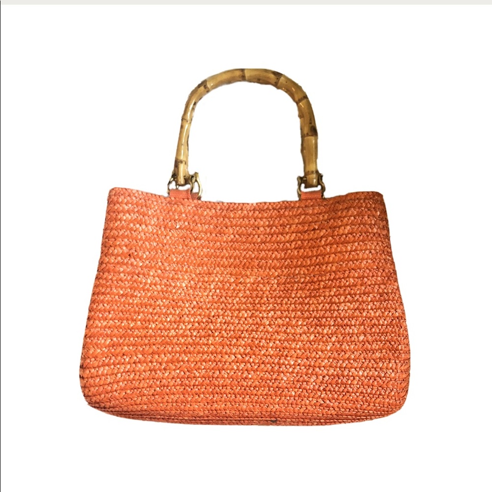 Orange Wheat Straw Purse